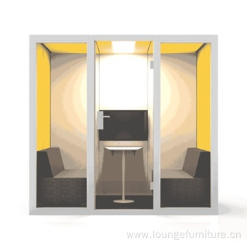 Indoor High Tech Soundproof Glass 4 Person Booth